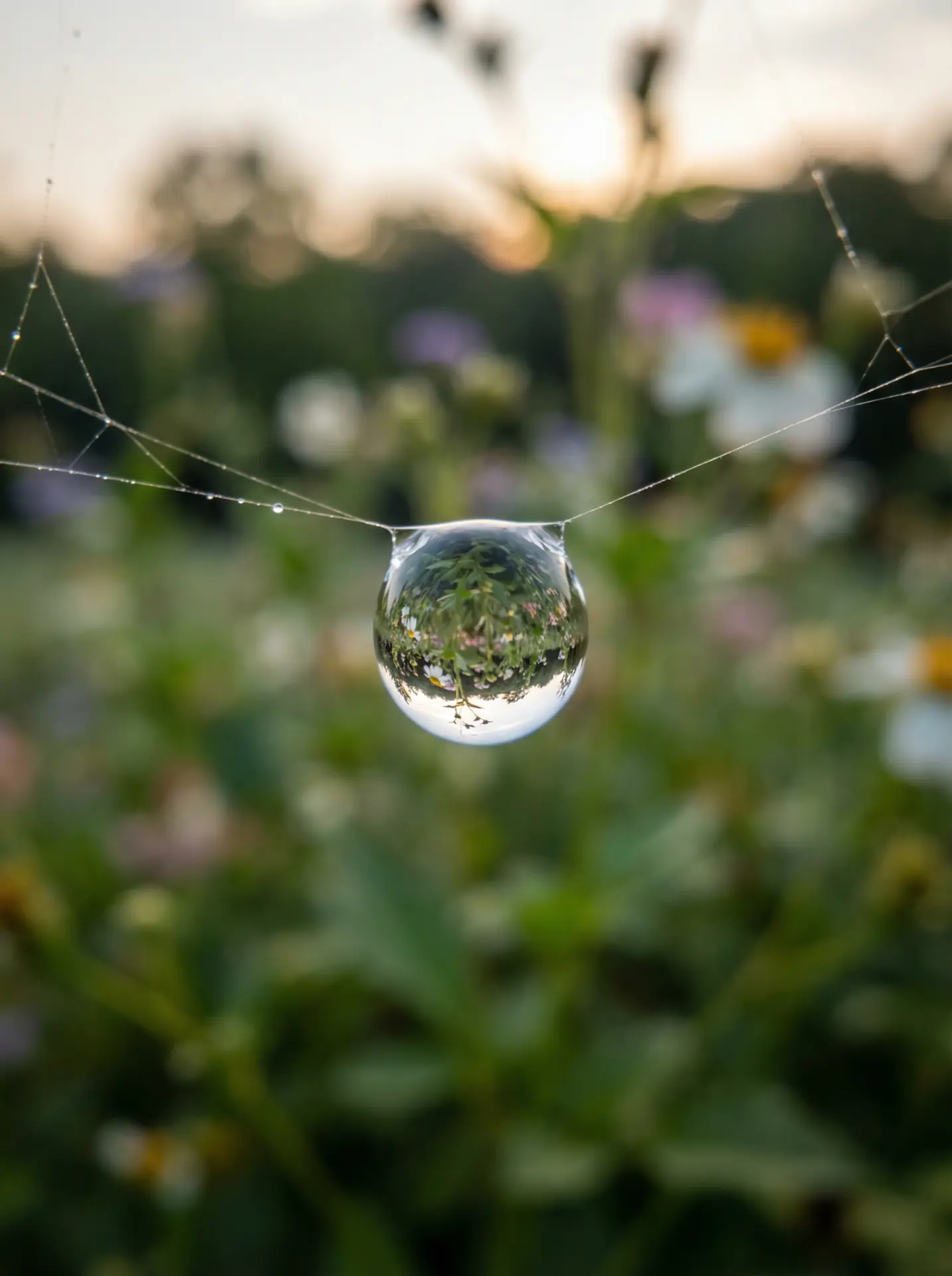 九一视频 精选 - 蛛网露珠微距摄影